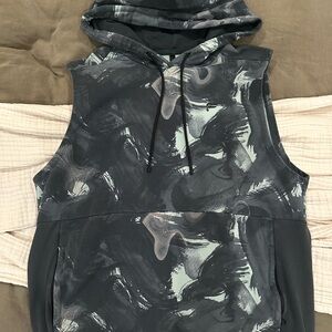 Fabletics Black and Gray Sleeveless Hoodie